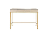 Canine Smoky Mirroed and Champagne Finish Writing Desk Model 92977 By ACME Furniture